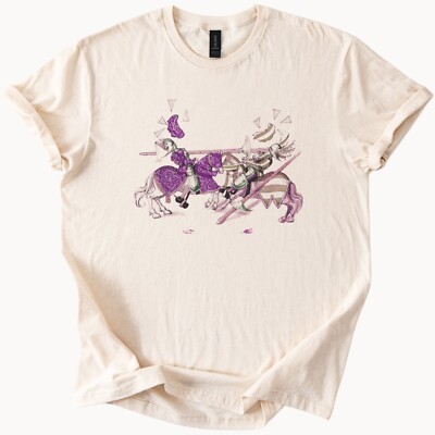 Unicorn Knight Joust Graphic Tee Funny Medieval Fantasy Horse Shirt