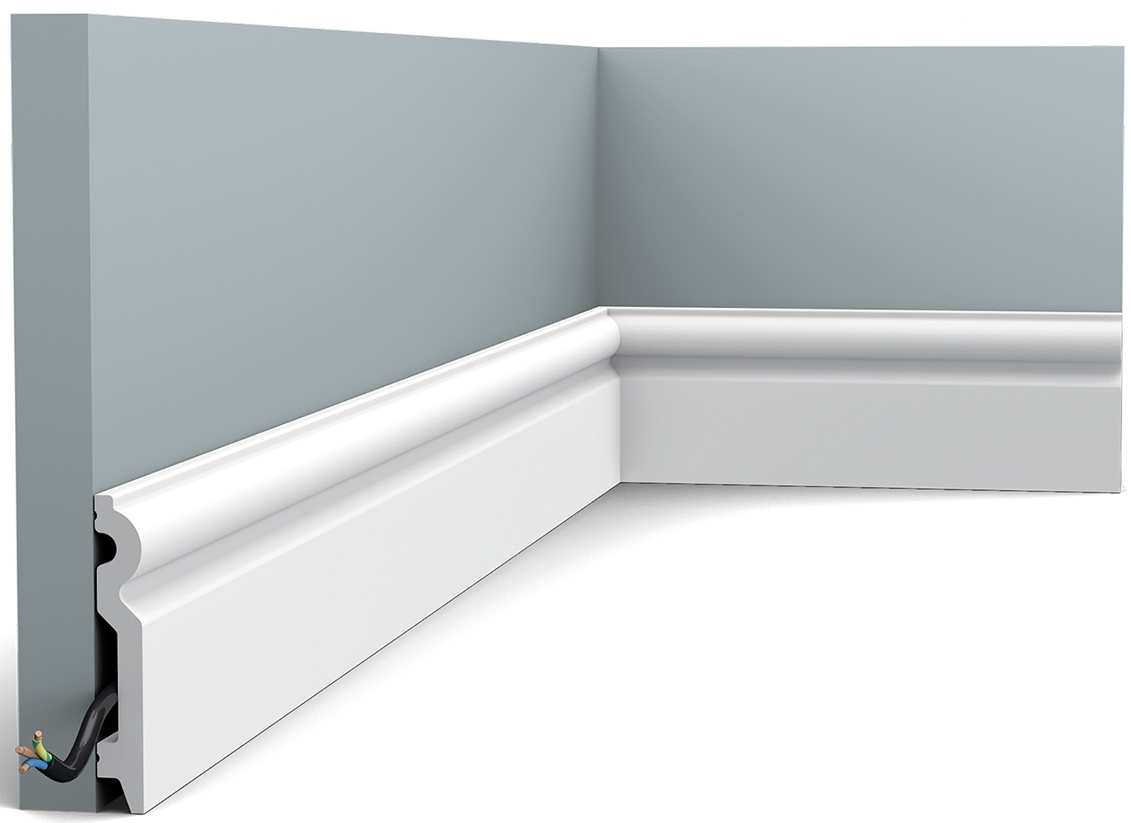 Orac Decor SX137 Battiscopa Zoccolino Polistirene Bianco Esterno 200x9,9x1,5 cm