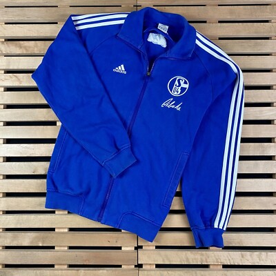 Mens Bomber Sweatshirt Full Zip Adidas Vintage Schalke 04 Size S