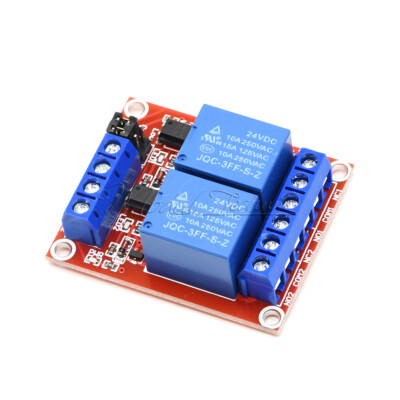24V 2 Channel Relay Module With Optocoupler Support High and Low Level Trigger-