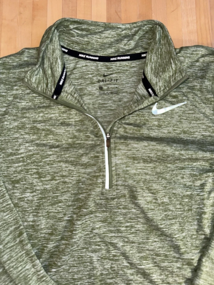 Nike Running Dri-fit Women's Long Sleeve Quarter Zip Top Size M Green Reflective - Image 3 of 4