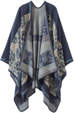 Lncropo Women's Shawls Wraps Winter Open Front Poncho Cape Oversized Cardigan...