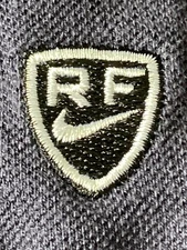 Nike Roger Federer RF Shield Logo Dri-FIT Tennis Polo Shirt L Navy Blue Rare