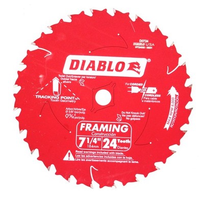 (J) Diablo - D0724A  7-1/4'' x 24-Teeth Framing Saw Blade for Wood