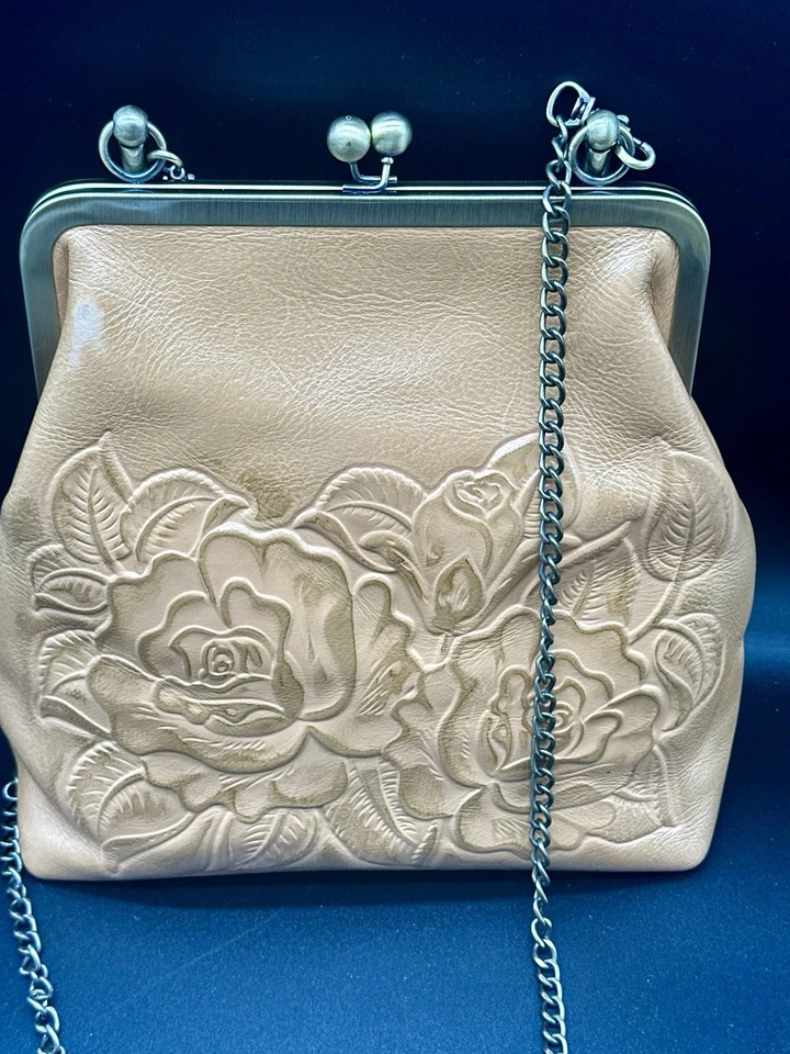 Bandolera Patricia Nash Ashford Floral, Rosa Tooled, Cuero Repujado-*LEER POR FAVOR Foto 4 de 4