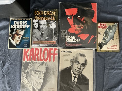Boris Karloff Lot Of Books, Magazines And DVD’s The Mummy,Frankenstein More!