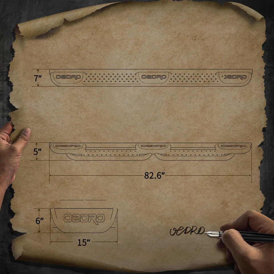 Drop Side Step Running Boards for 2020-2025 Jeep Gladiator JT w/ Tri-Raised Step Foto 2 de 4