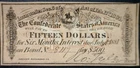 1864 CONFEDERATE Civil War Era $15 Interest Note CRISP XF + Frm a $500 Bond   NR