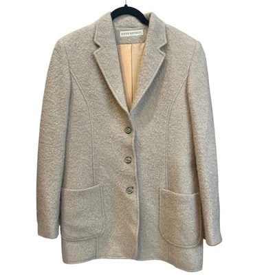 Louise Kennedy Mohair Wool Blend Boucle Blazer Jacket Beige Made in Ireland 8 - Image 1 of 4