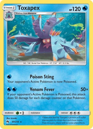 Toxapex 69/214 SM - Lost Thunder Pokemon Card NM