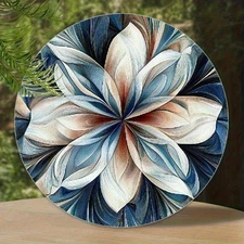 Vintage Floral Metal Wall Art - Elegant Beige, Blue, White, Gray, Black, Pink, G