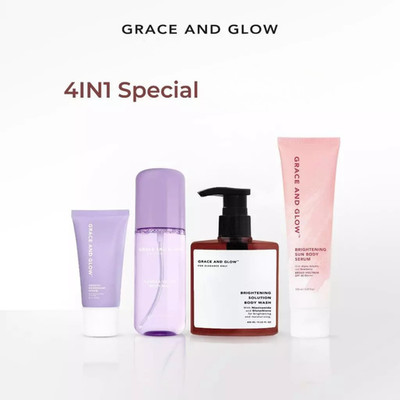 Grace & Glow Whitening Body Care Bundle   Niacinamide Deo, SPF Body Serum, Velve