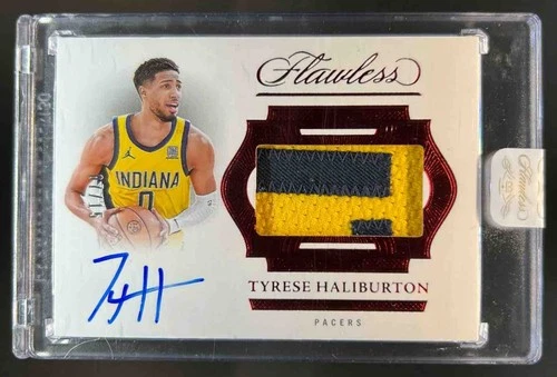 2024-25 Panini Flawless Tyrese Haliburton Horizontal Patch Auto Ruby #7/15
