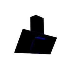 Essentials 90cm Angled Glass Cooker Hood Black Touch Control LED AEHBLUE90BK