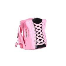 Rucksack im Korsett Design Pink Lack Backpack Schultertasche Tasche Mode Damen