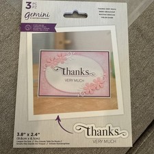 Crafters Companion Gemini Thanks Very Much 3pc stamp and die set NEW