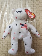 TY TEENIE BEANIE BABY GLORY THE USA BEAR 1993 VINTAGE PLUSH TOY W/TAG