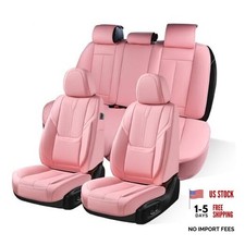 Car Seat Covers Nappa Leather Car Seat Covers Waterproof Automotive Full Pink