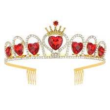 Red Tiara Crown Queen Hearts Crown for