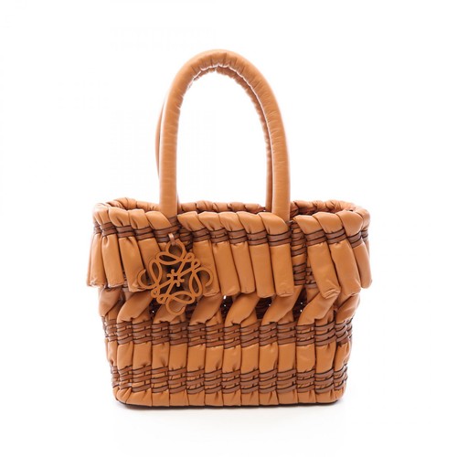 Loewe Tubular Basket Tote Bag Color Brown Leather Shoulder Bag Handbag Women 99