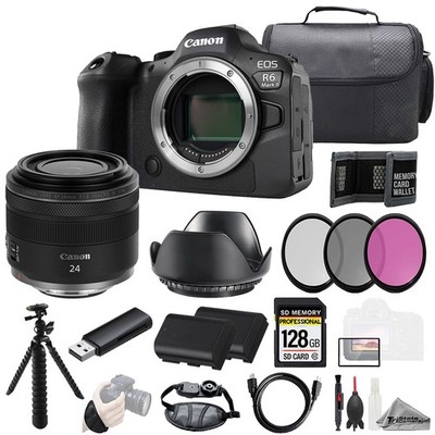 Canon EOS R6 II + RF 24mm f/1.8 Macro IS STM Lens 128GB+ExtBat+ 3 PC Filter- Kit