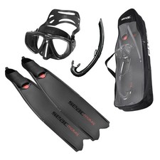 SEAC Set Tris Motus Set Motus Long Fins, One Diving Mask, Jet Snorkel