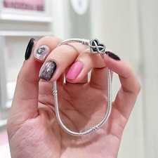 Authentic Love Christmas 7.5in ALE Bracelet Shining Sterling Silver Hearts Clasp