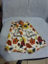 Set Of 2 Give Thanks Kitchen Towel By Ritz 100% Cotton New With Tag