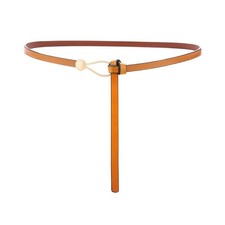 Leather Belt Women Thin Waist Belt Fashion Knotted Buckle Cowhide Leather All...