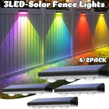 4pack Solar Powered Door Fence Wall Light LED Outdoor Garden Up Down Path Lamp