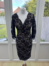Mint Velvet Black And Nude LaceDress Size 8
