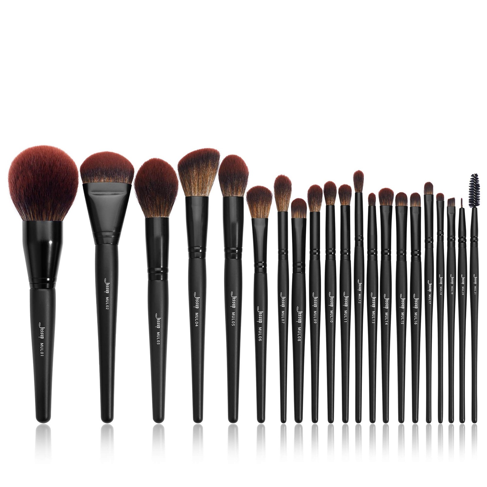 Jessup Makeup Brushes Set Professional 21Pcs Black Complete Collection, Syntheti