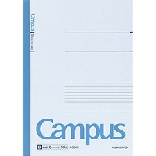 Kokuyo Campus Notebook, A 6Mm Ruled, A4, 50 Sheets, 41 Lines, Blue, Ja