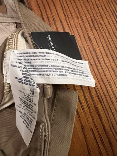 Abercrombie Kids Classic Chino Boys Beige Pants Size 15/16 Slim NWT - Picture 7 of 7