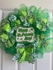 Happy St. Patrick's Day Decoration Door Wreath Shamrock New