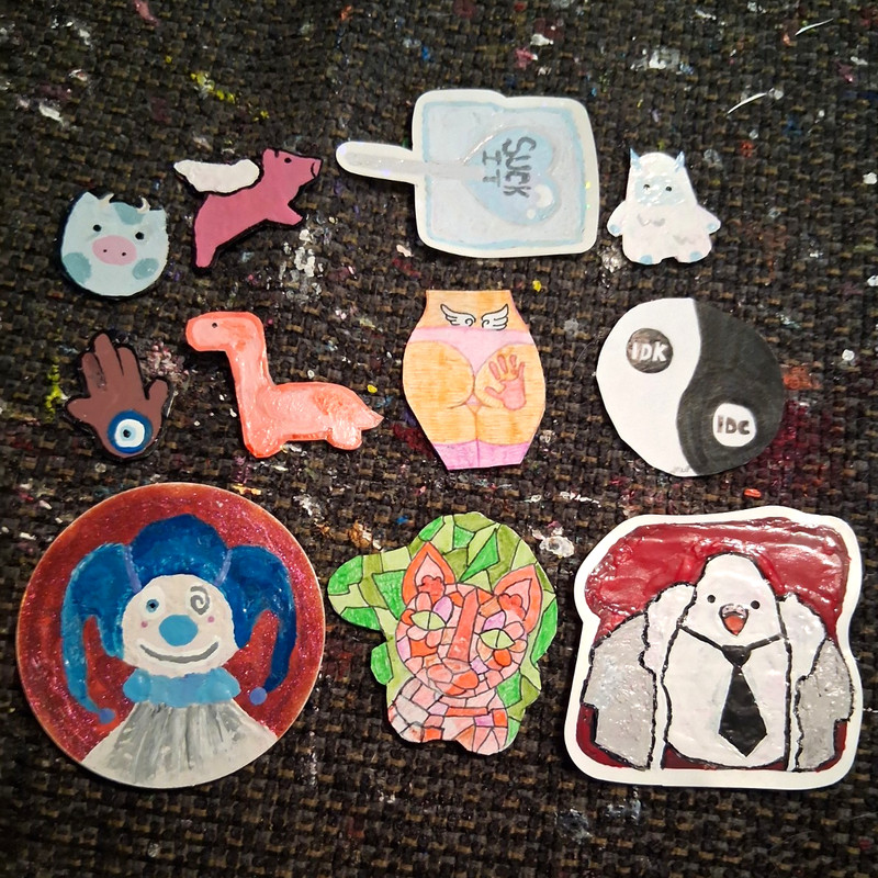 Handmade Stickers Lot Of 11