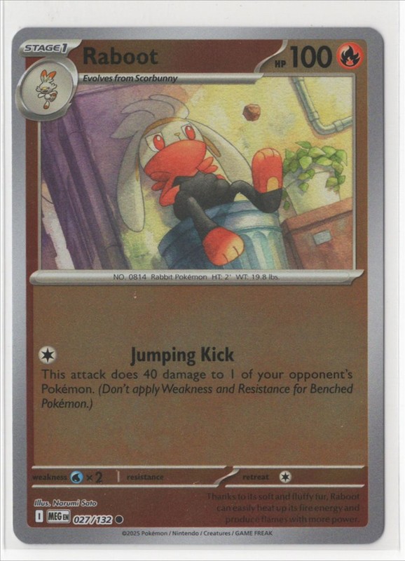 Pokemon Mega Evolution - 027/132 Raboot Reverse Holo