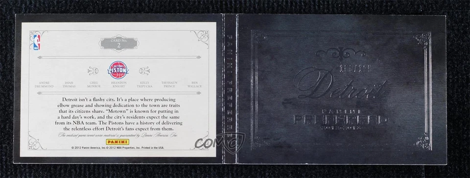 2012 Preferred Detroit Material Booklet Brandon Knight Isiah Thomas Rookie RC - Image 2 of 2