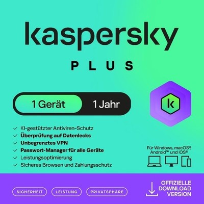 Plus Internet Security 1 Jahr Lizenz 1 PC WIN MacOS Android iOS Download TOP