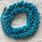 Vintage Carved Hawaiian Turquoise Color Pikake Flower Wedding Lei Necklace 21” — photo 1