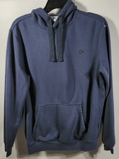 Sudadera con Capucha Calvin Klein Para Hombre Pequeña Azul Pullover Sudadera con Capucha Con Bolsillo