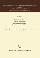 Untersuchung Des PreßVorganges In Einem Aufnehmer | Max Vater | Taschenbuch