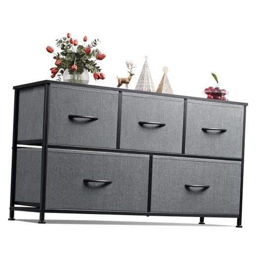 Dresser for Bedroom with 5 Drawers, Wide 11.81