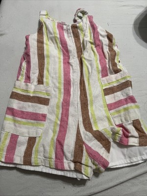 Wondernation Girl 3T Multicolor Striped Romper 