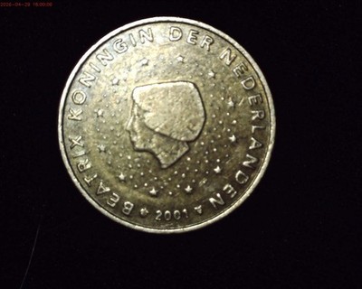256 World (Holland) 50 Euro cnt 2001 coin Queen Beatrix Koningin der Nederlanden