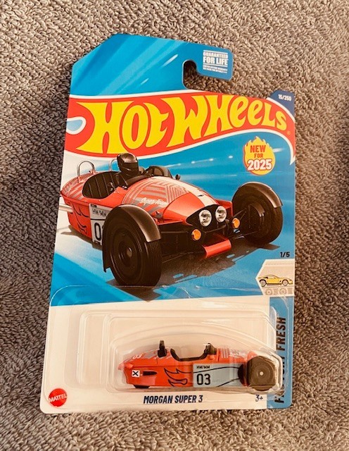 2025 HOT WHEELS  MORGAN SUPER 3- Rare Orange- FACTORY FRESH