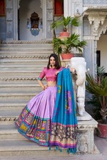 New Bollywood Style faux Tasar Silk Lehenga Choli With Dupatta For Women Wear
