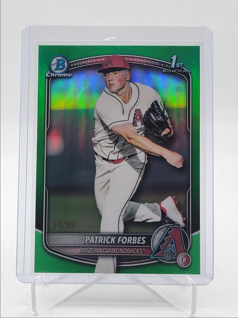 PATRICK FORBES 2025 BOWMAN CHROME DRAFT 1ST GREEN REFRACTOR /99 Q5547