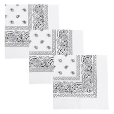 Set of 3 Jumbo Bandanas White