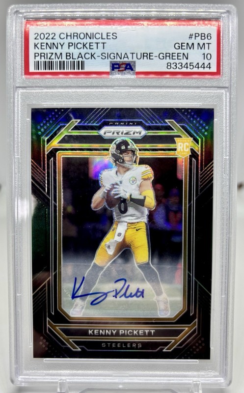 2022 Prizm Black Kenny Pickett Rookie AUTO /49 Signature Green PSA 10 RC Pop 2
